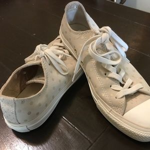 Converse All Star Chuck Taylor Low Top Sneakers Gold Polka Dot